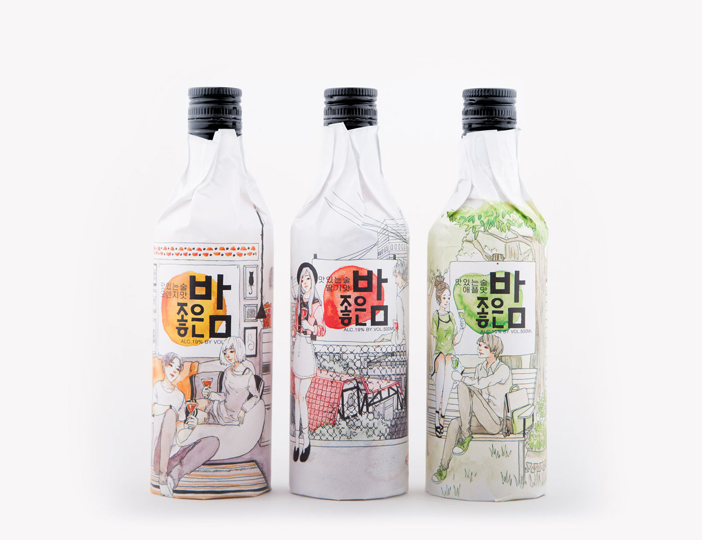 度过美好的夜晚韩国烧酒鸡尾酒包装设计1.jpg